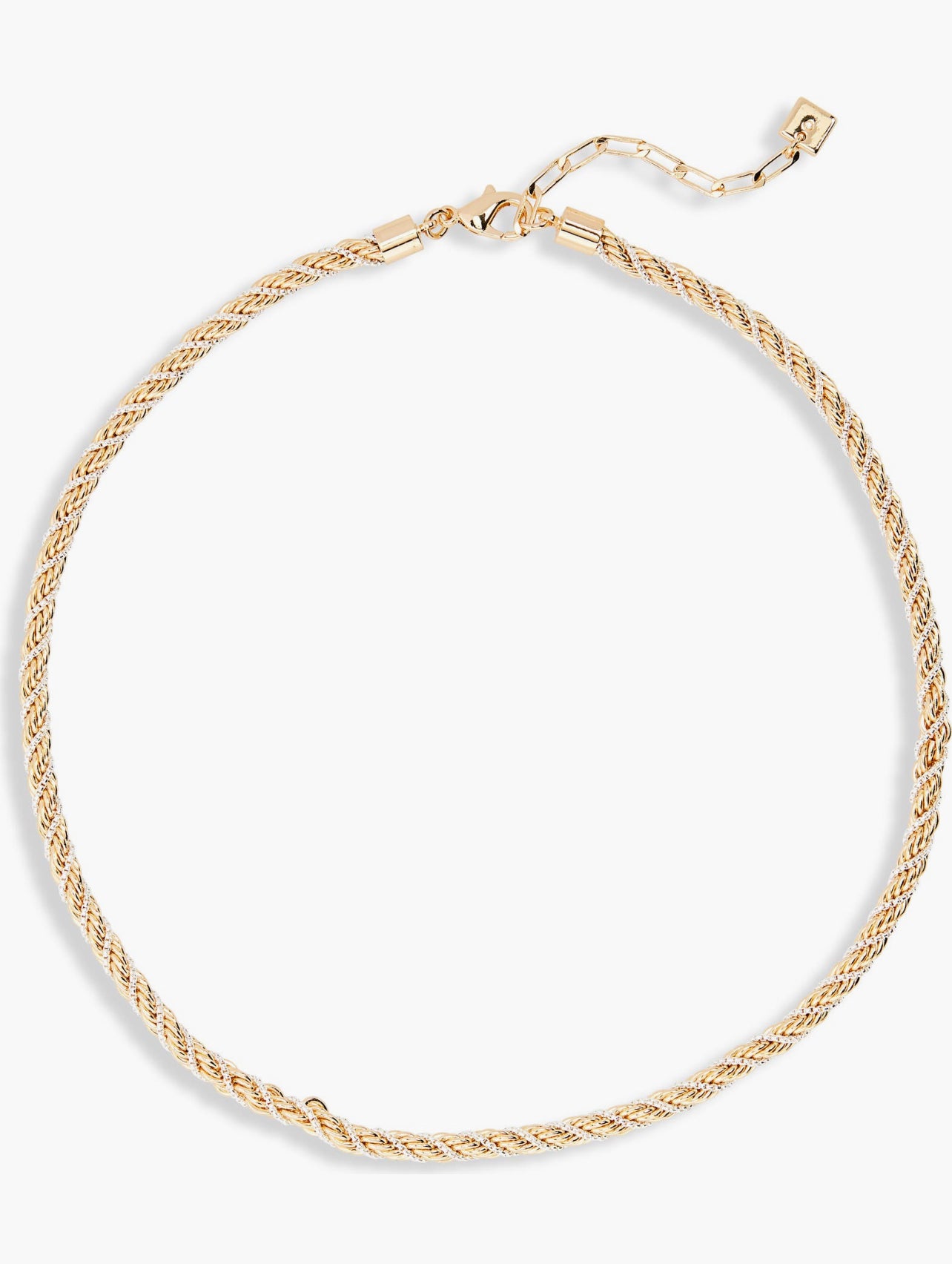 Mixed metal rope chain necklace 18”